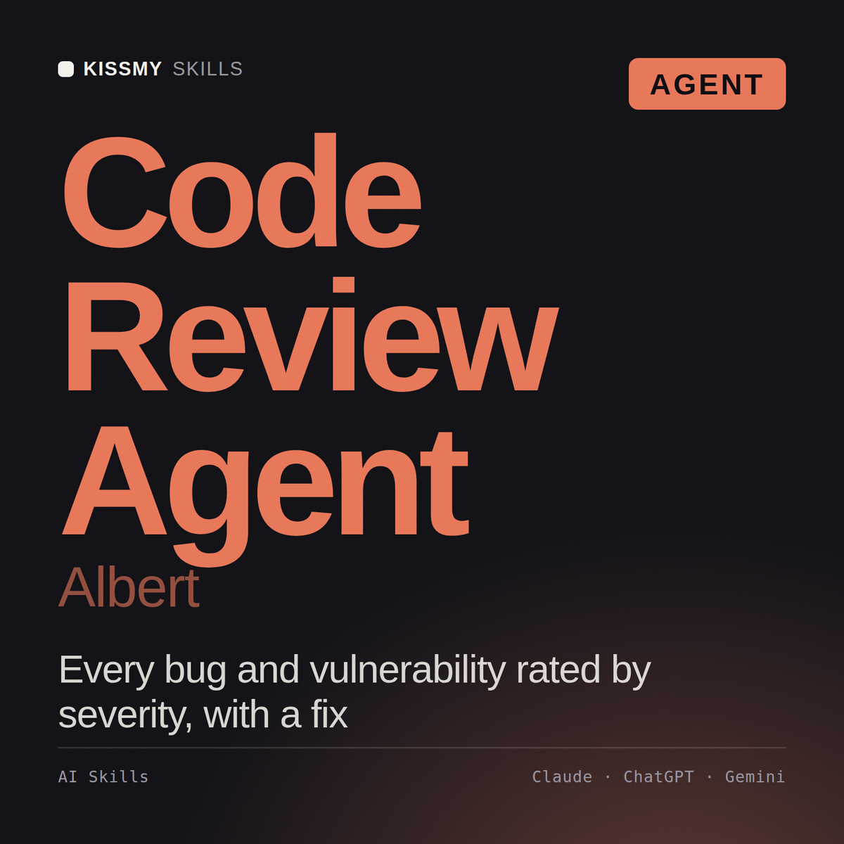 Code Review Agent, Albert AI agent by KissMySkills, cover