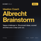 Albrecht - Brainstorming Facilitator AI skill by KissMySkills, cover