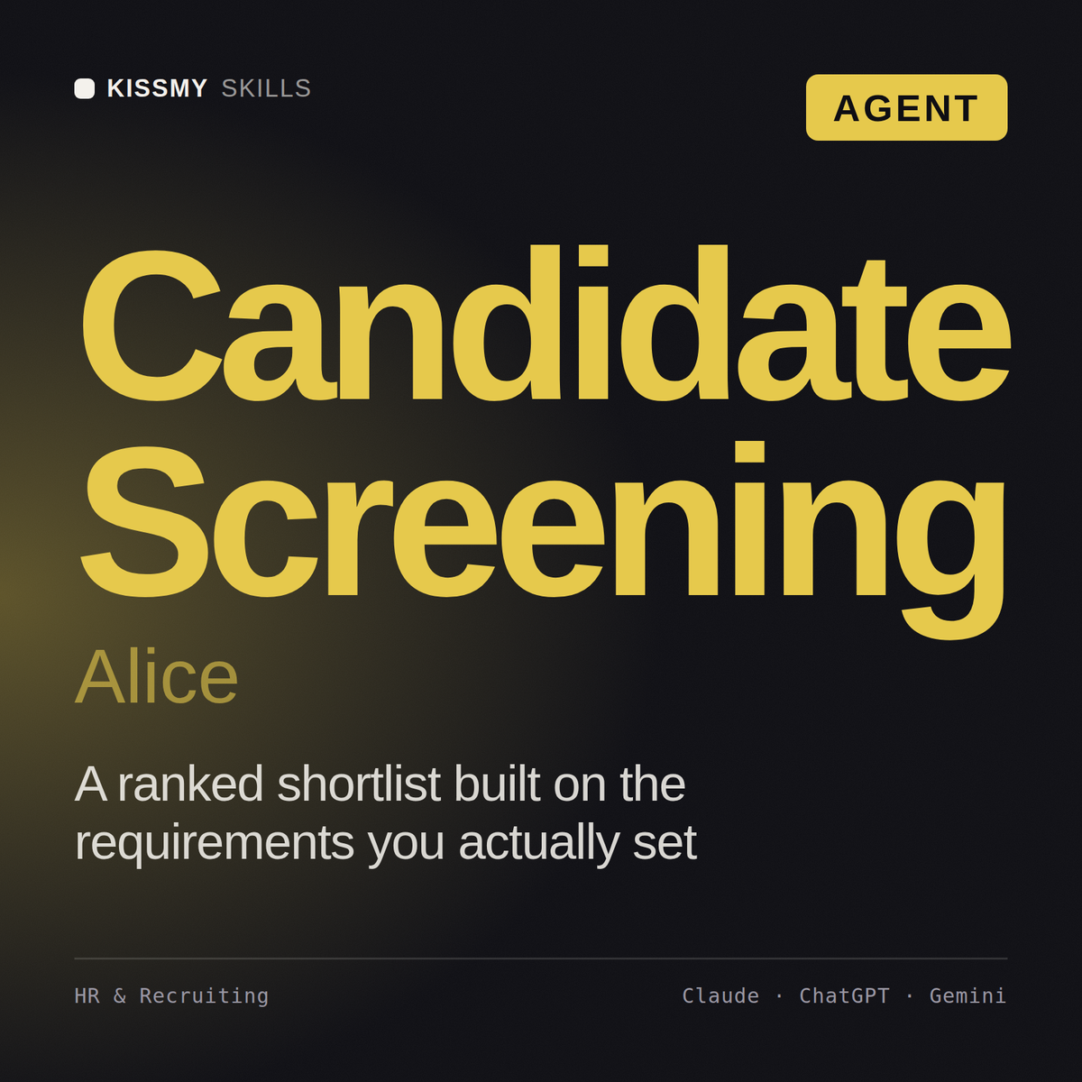 Candidate Screening, Alice AI agent by KissMySkills, cover