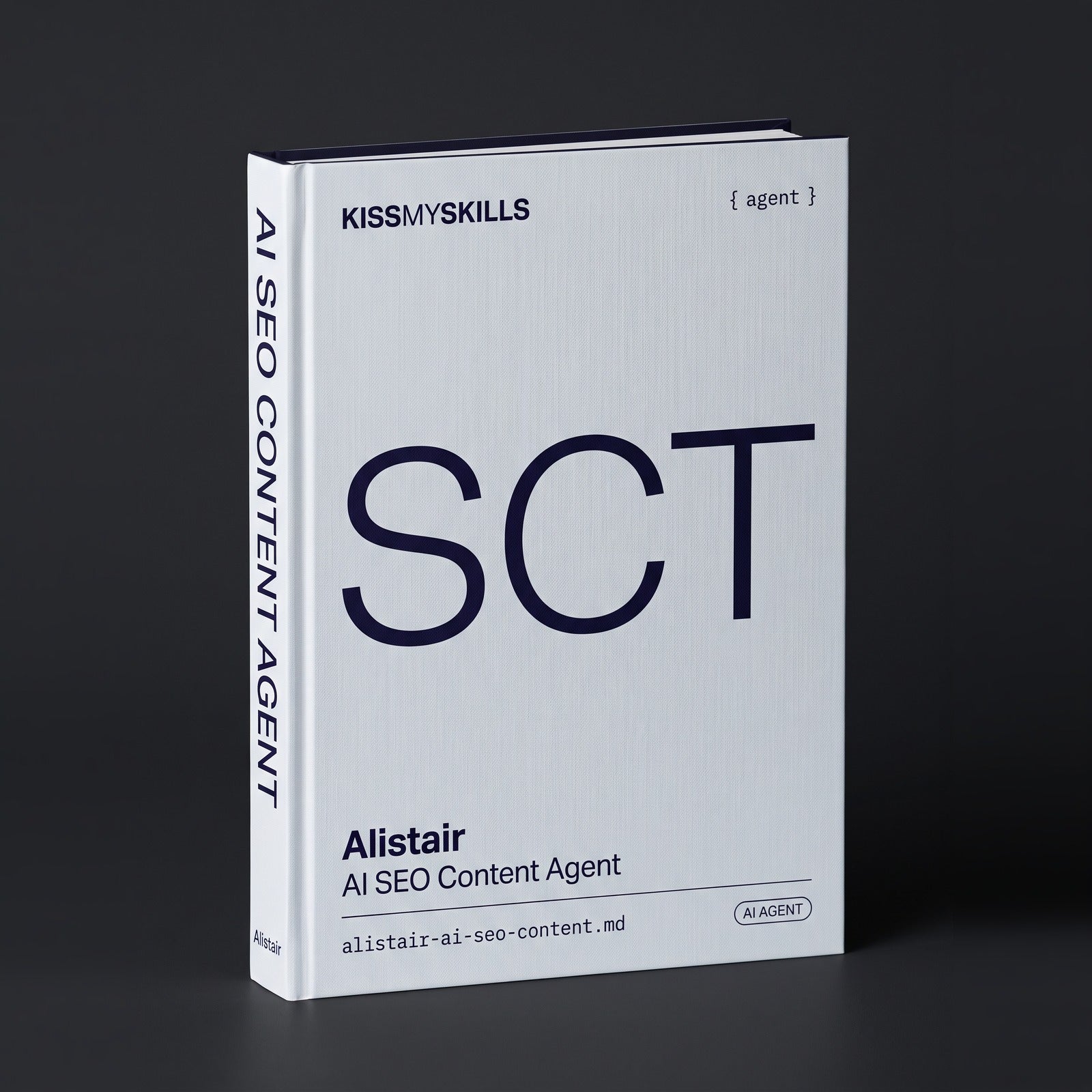 SEO Content Claude agent by KissMySkills, hardcover volume cover