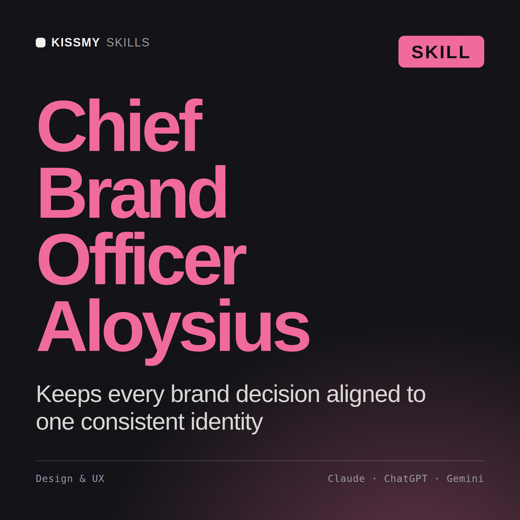 Chief Brand Officer, Aloysius AI skill by KissMySkills, cover