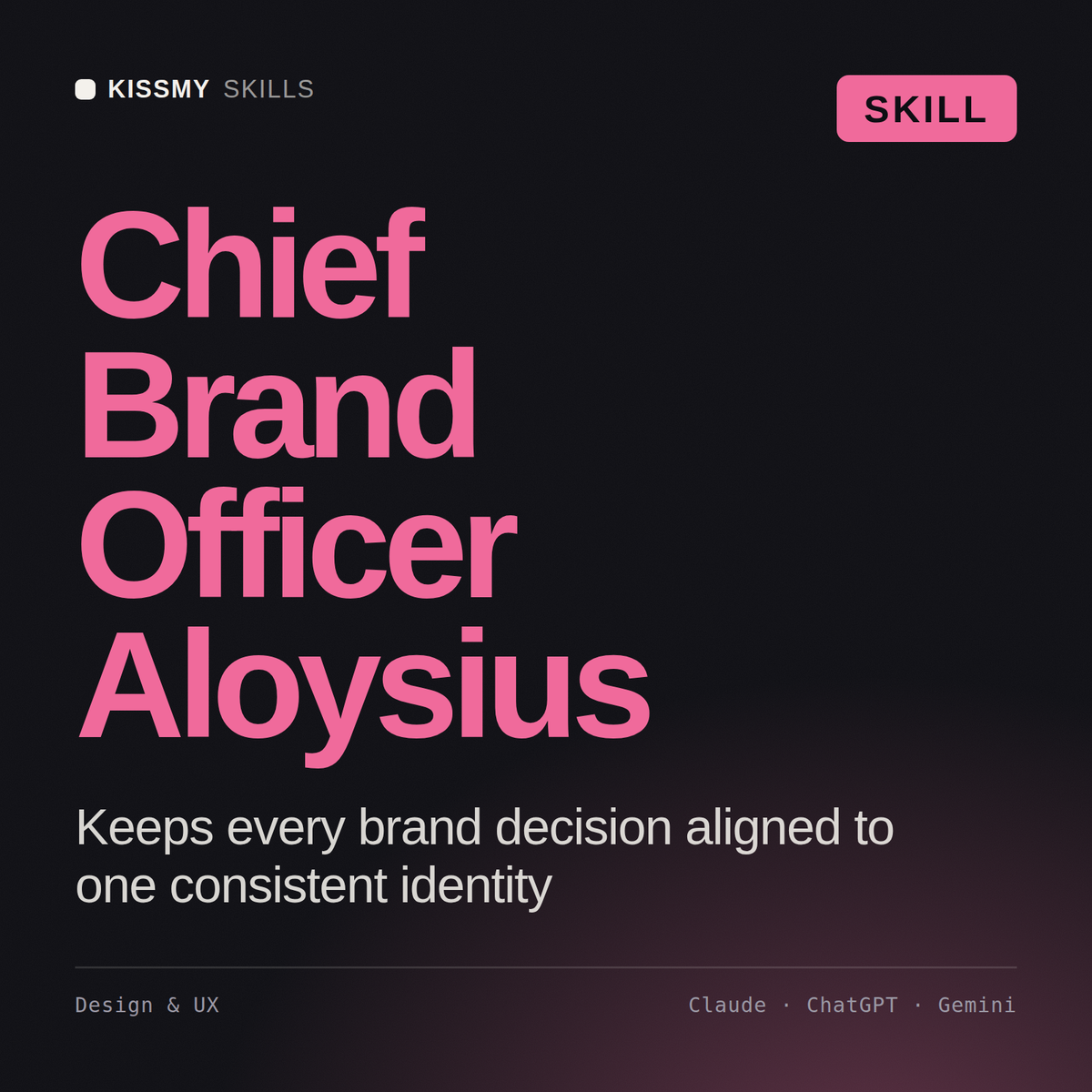 Chief Brand Officer, Aloysius AI skill by KissMySkills, cover