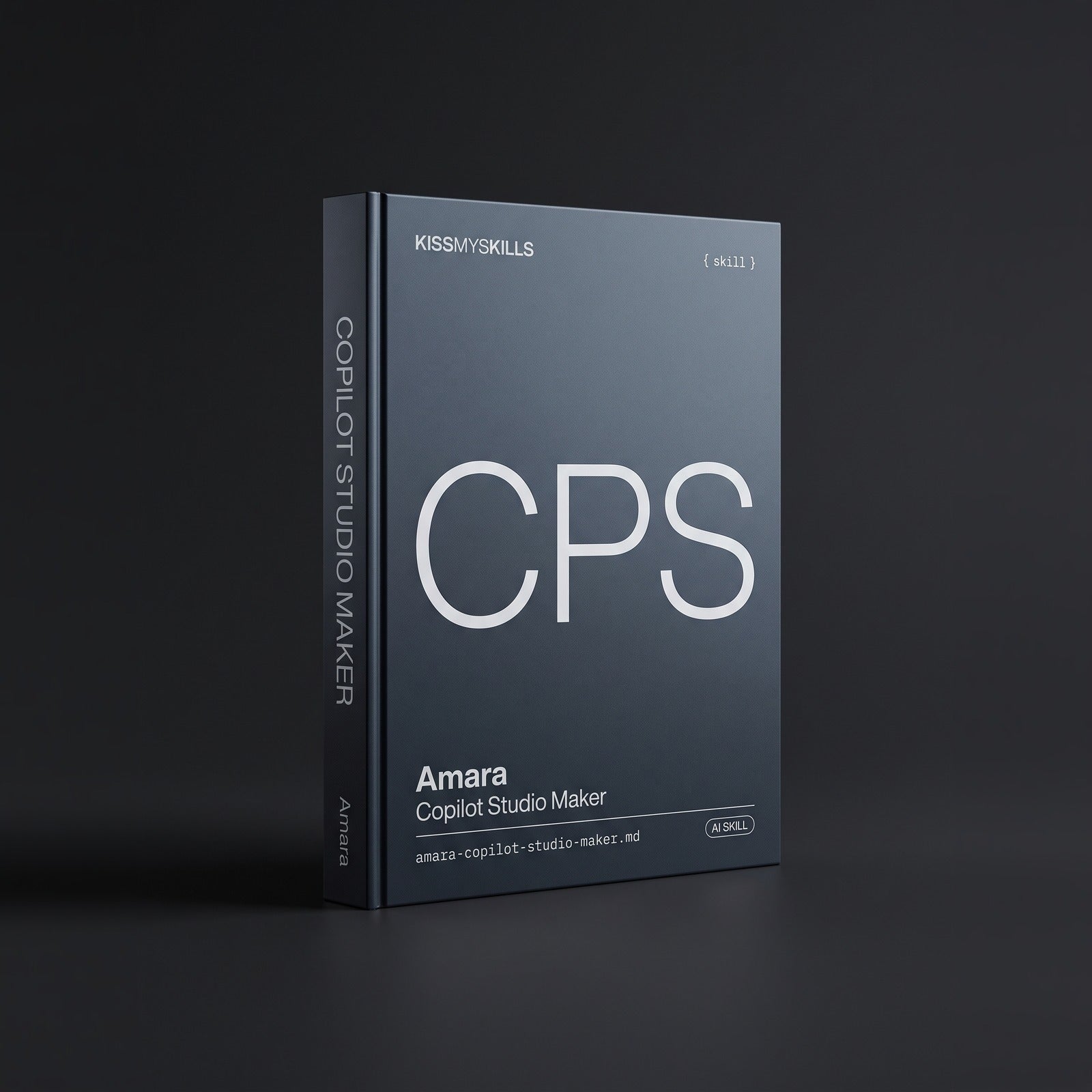 Copilot Studio Maker Claude skill by KissMySkills, hardcover volume cover