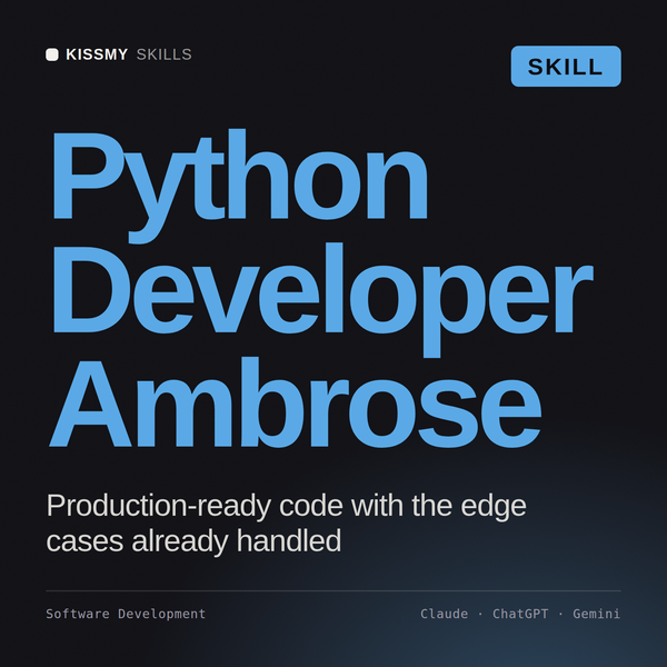 Python Developer, Ambrose AI skill by KissMySkills, cover