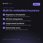 What's inside the InsurTech Product Manager, Aubert AI skill: Regulatory checkpoints, API-first integrations, Usage-based products, Partnership terms