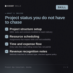 What's inside the Project Ops Consultant, Anezka AI skill: Project structure setup, Resource scheduling, Time and expense flow, Revenue recognition notes