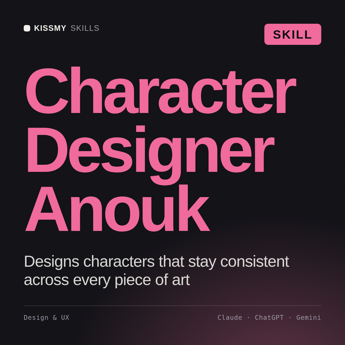 Character Designer, Anouk AI skill by KissMySkills, cover