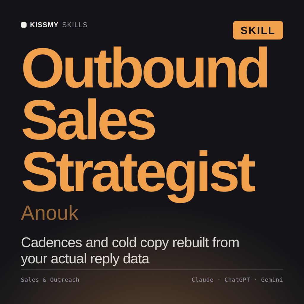Outbound Sales Strategist, Anouk AI skill by KissMySkills, cover