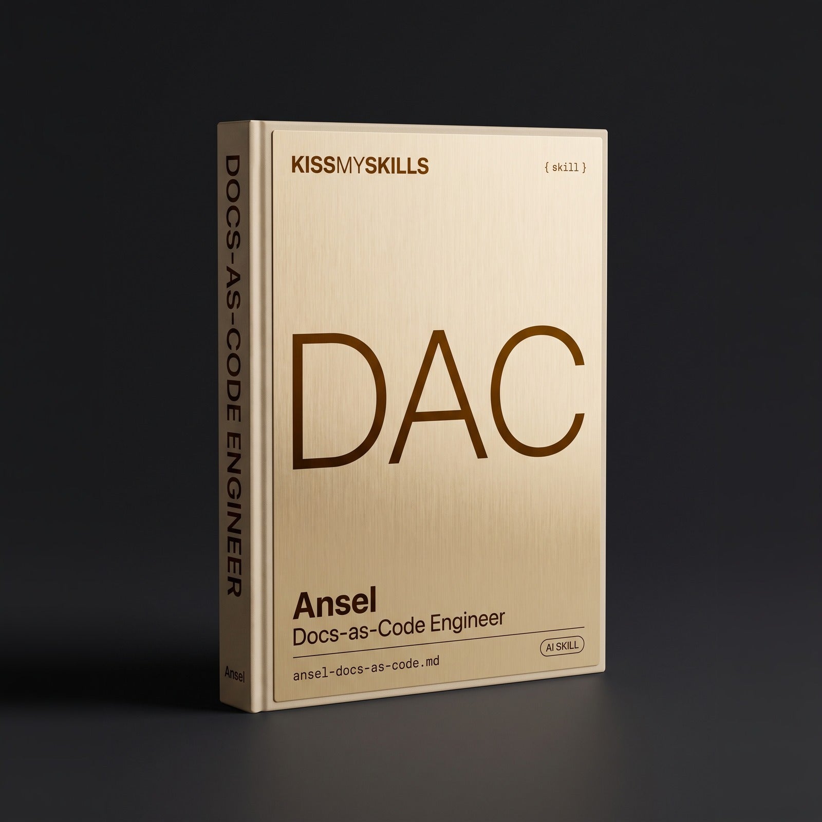Docs-as-Code Engineer Claude skill by KissMySkills, hardcover volume cover