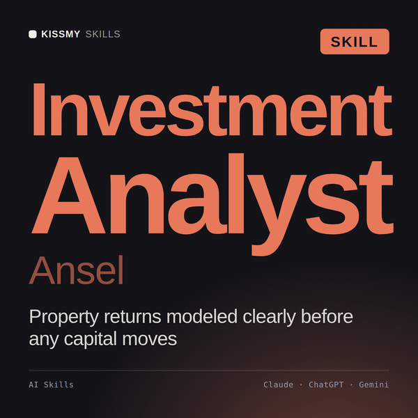 Investment Analyst, Ansel AI skill by KissMySkills, cover
