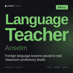 Language Teacher, Anselm AI skill by KissMySkills, cover