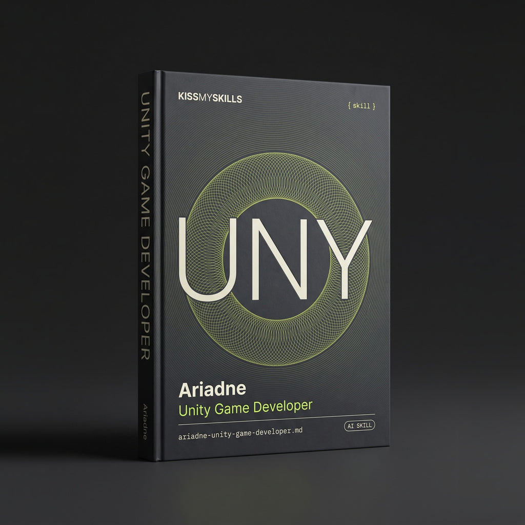 Ariadne - Unity Game Developer Claude skill by KissMySkills, hardcover volume cover