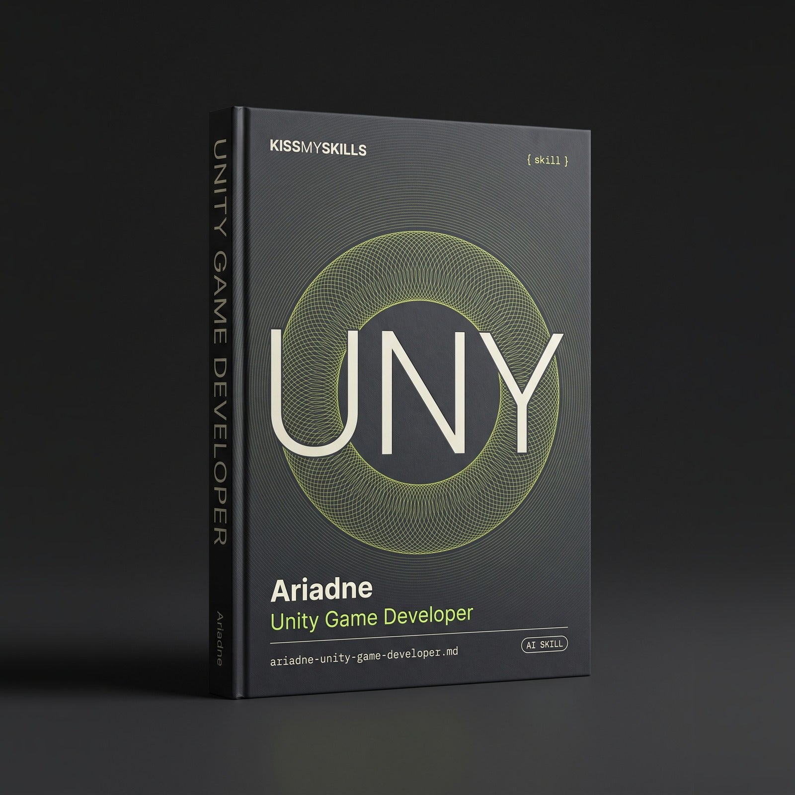 Ariadne - Unity Game Developer Claude skill by KissMySkills, hardcover volume cover