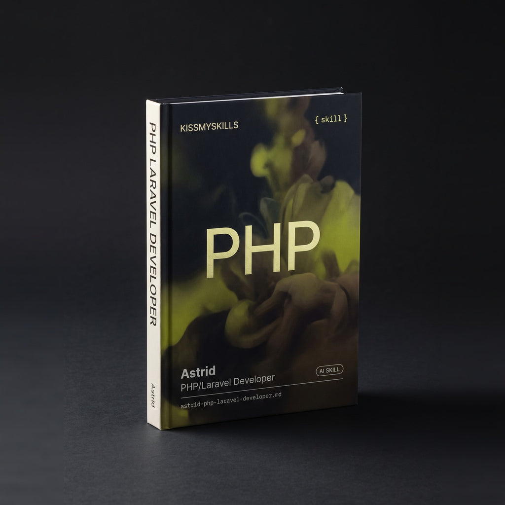 Astrid - PHP/Laravel Developer Claude skill by KissMySkills, hardcover volume cover