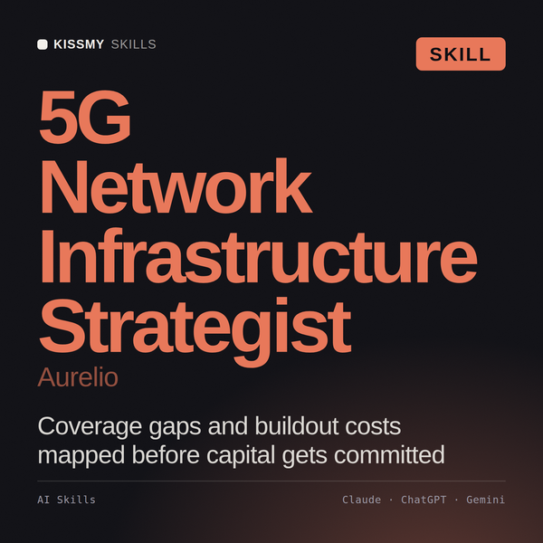 5G Network Infrastructure Strategist, Aurelio AI skill by KissMySkills, cover