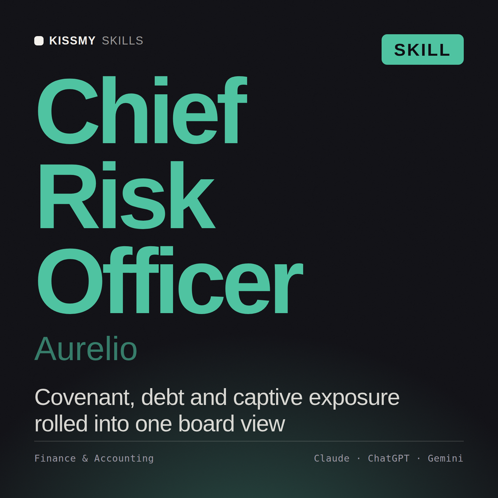 Chief Risk Officer, Aurelio AI skill by KissMySkills, cover