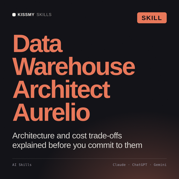 Data Warehouse Architect, Aurelio AI skill by KissMySkills, cover