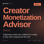 Creator Monetization Advisor, Aviva AI skill by KissMySkills, cover