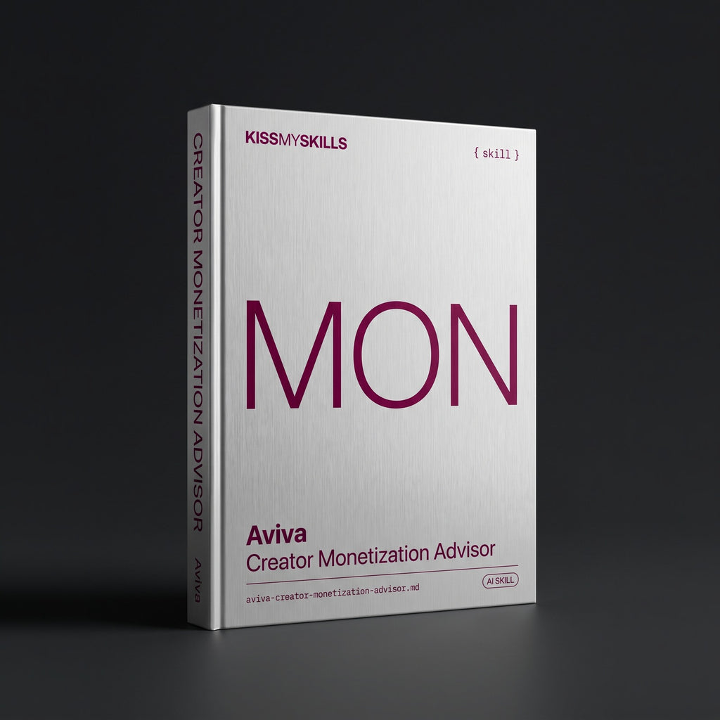 Creator Monetization Advisor Claude skill by KissMySkills, hardcover volume cover