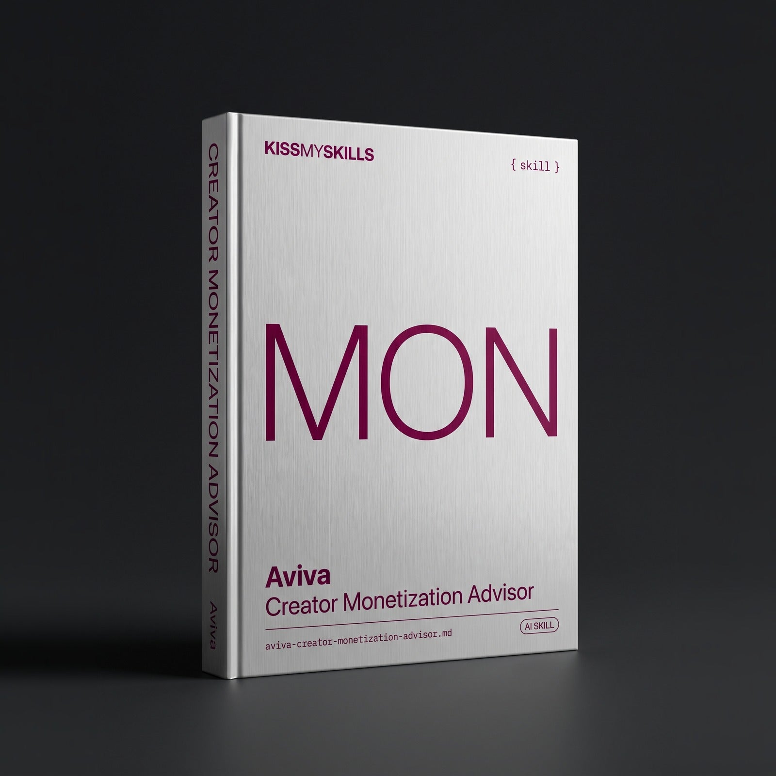 Creator Monetization Advisor Claude skill by KissMySkills, hardcover volume cover