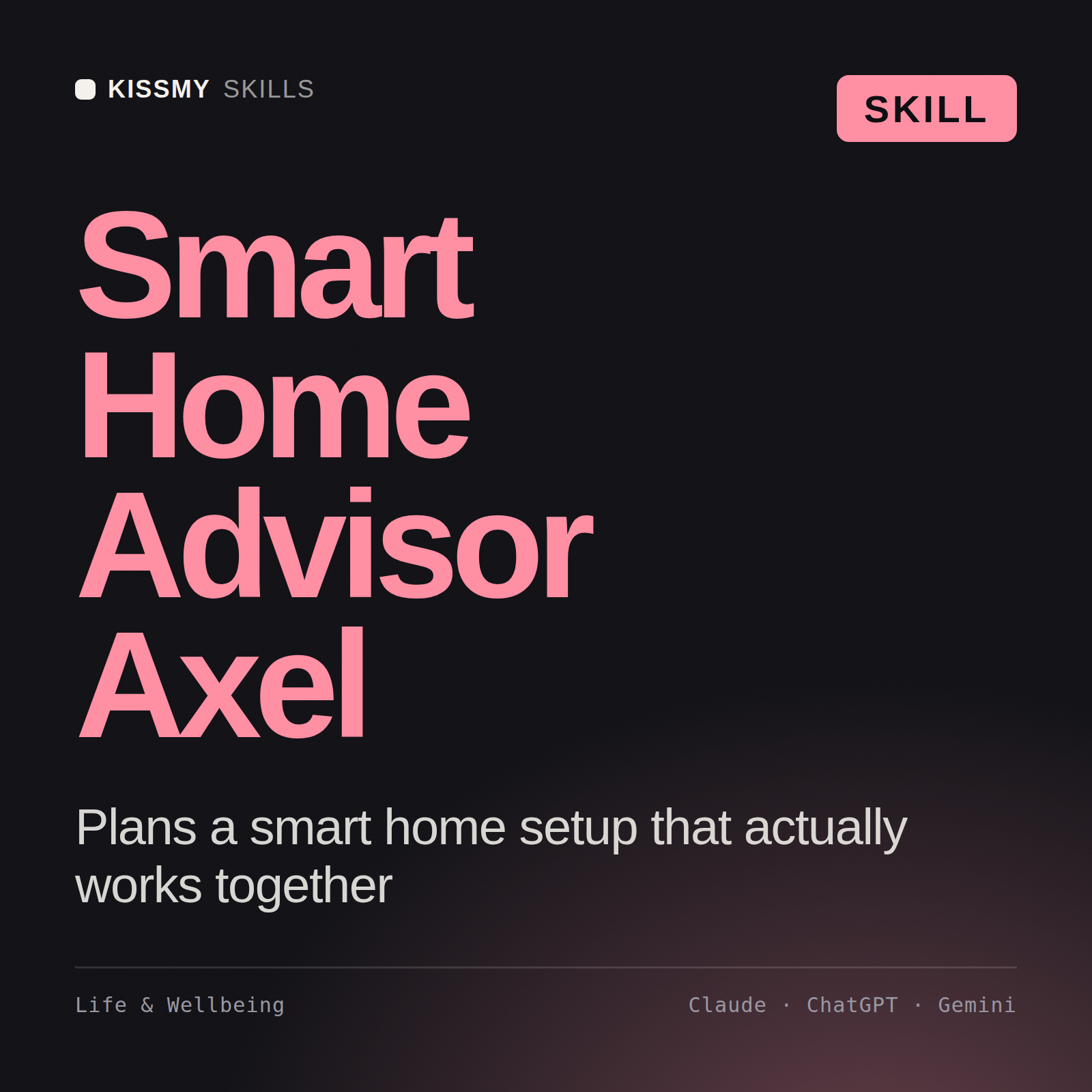 Smart Home Advisor, Axel AI skill by KissMySkills, cover