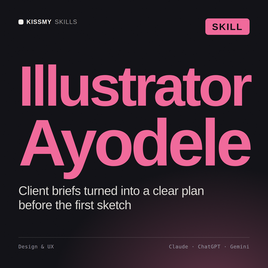 Illustrator, Ayodele AI skill by KissMySkills, cover