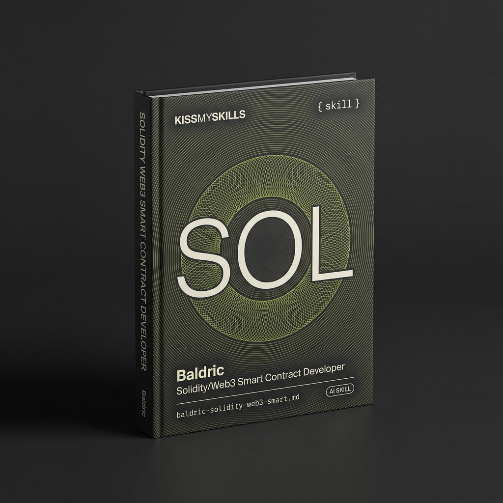 Baldric - Solidity/Web3 Smart Contract Developer Claude skill by KissMySkills, hardcover volume cover