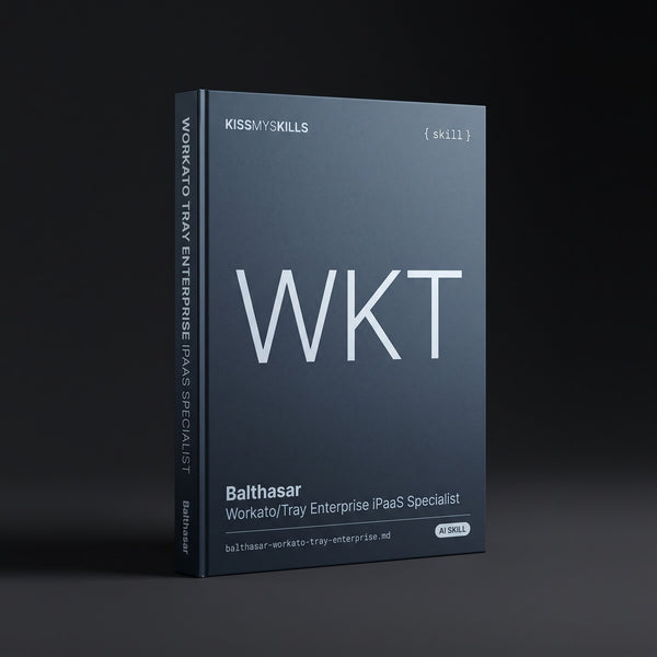 Balthasar - Workato/Tray Enterprise iPaaS Specialist Claude skill by KissMySkills, hardcover volume cover
