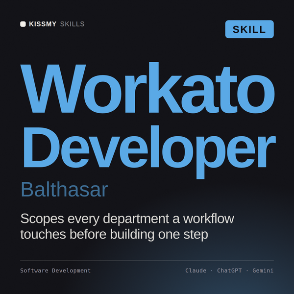 Workato Developer, Balthasar AI skill by KissMySkills, cover