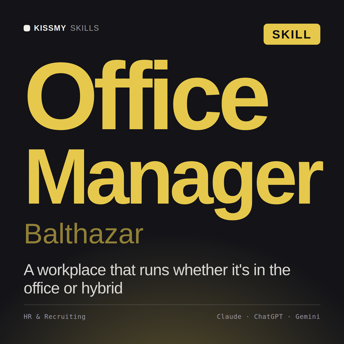Office Manager, Balthazar AI skill by KissMySkills, cover