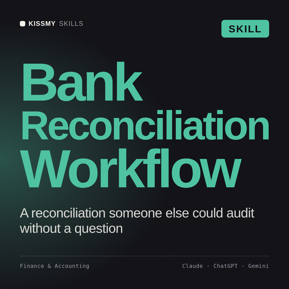 Bank Reconciliation Workflow AI skill by KissMySkills, cover