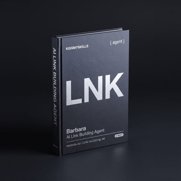 Link Building Claude agent by KissMySkills, hardcover volume cover