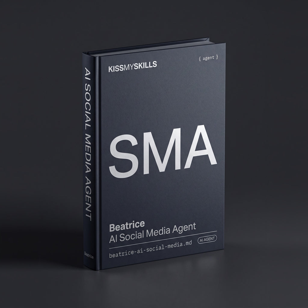 Social Media Claude agent by KissMySkills, hardcover volume cover