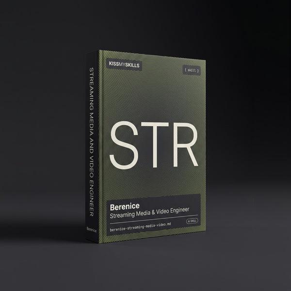 Streaming Media & Video Engineer Claude skill by KissMySkills, hardcover volume cover