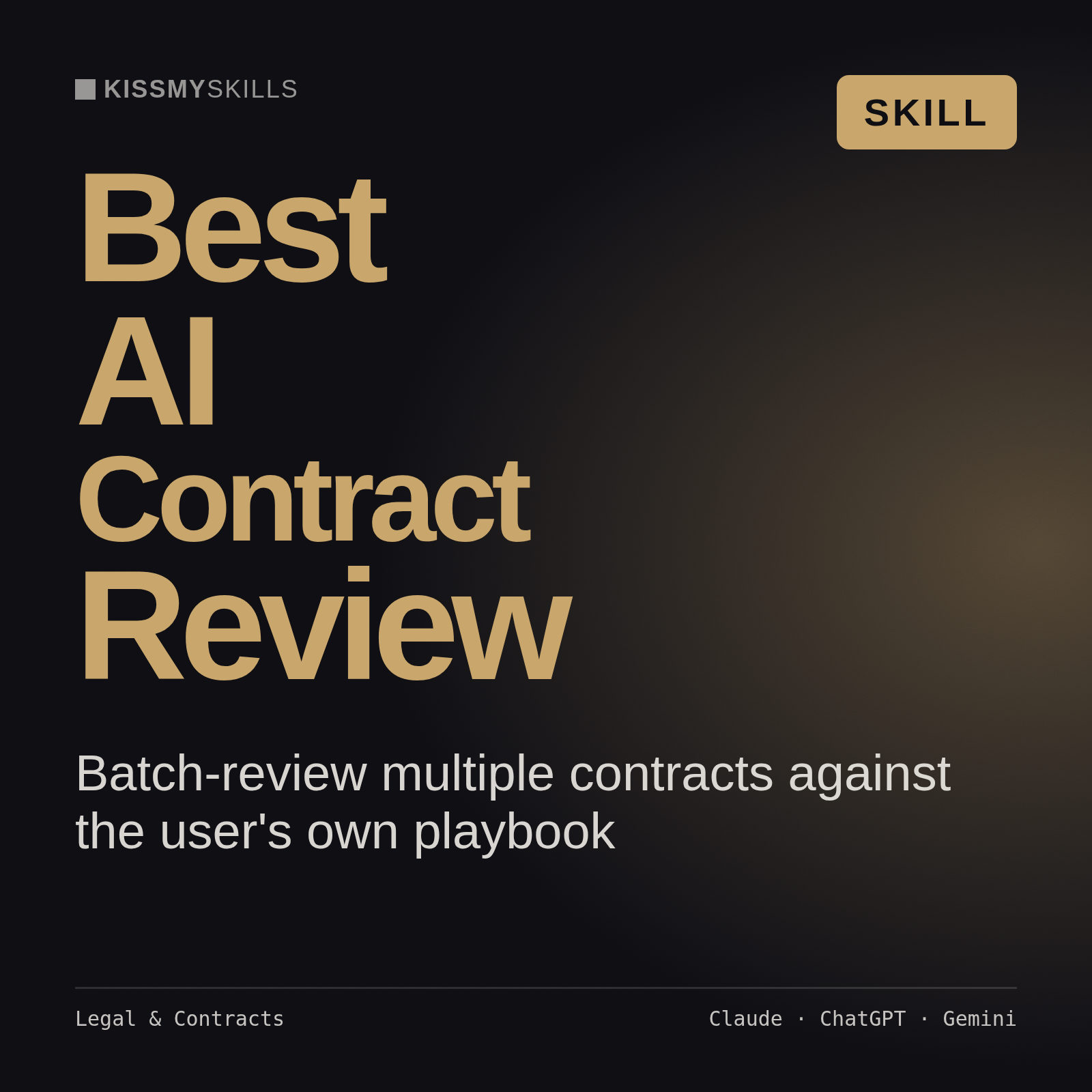 Best AI Contract Review AI skill by KissMySkills, cover