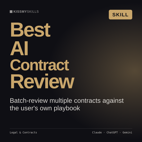 Best AI Contract Review AI skill by KissMySkills, cover