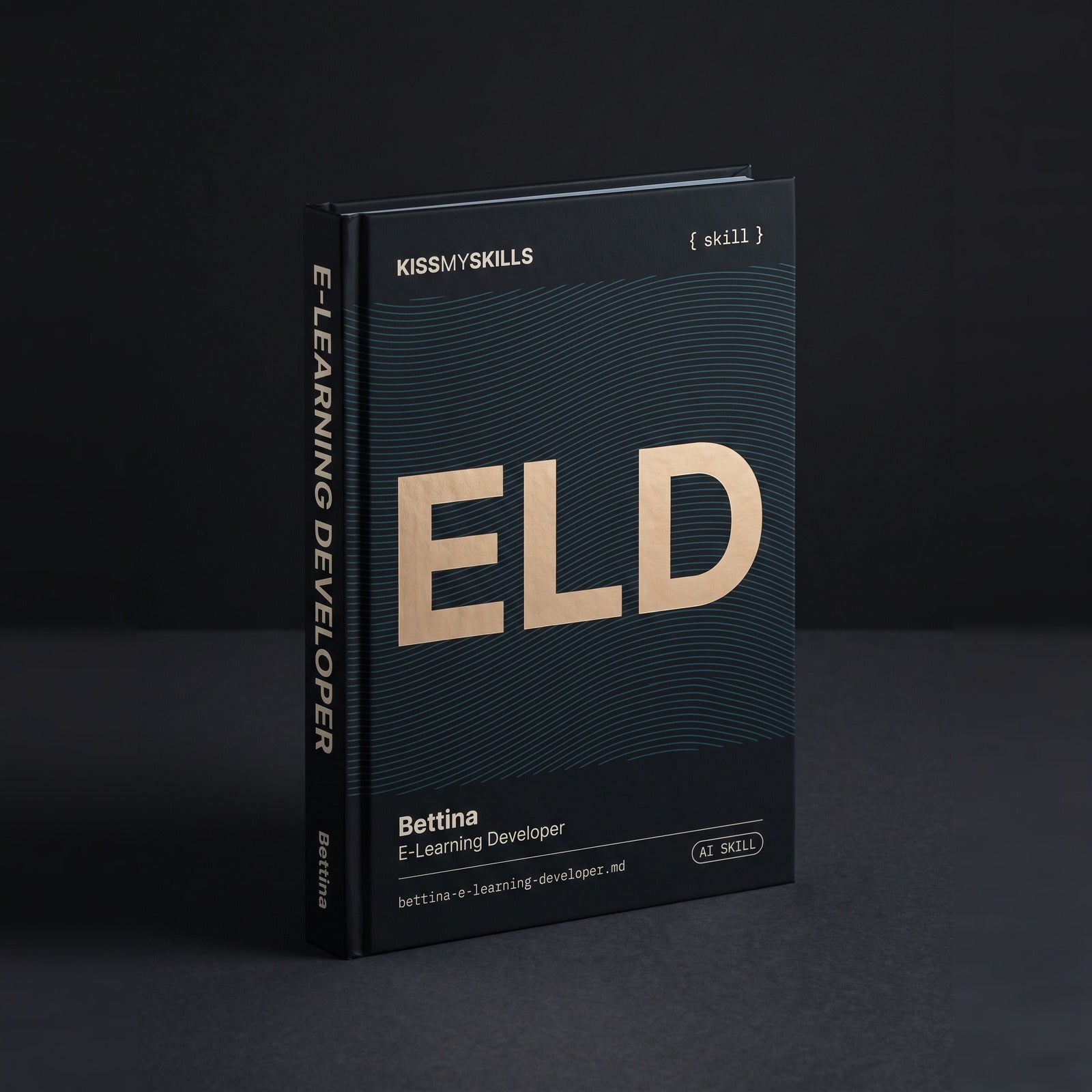 E-Learning Developer Claude skill by KissMySkills, hardcover volume cover