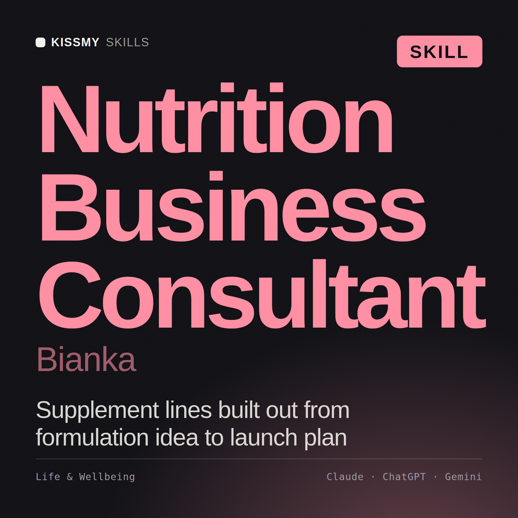 Nutrition Business Consultant, Bianka AI skill by KissMySkills, cover