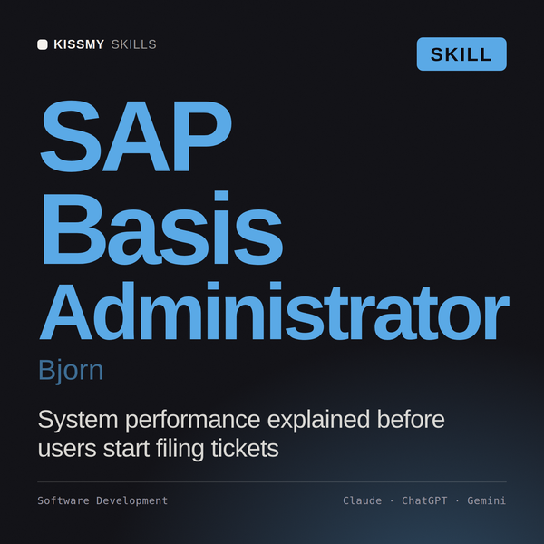 SAP Basis Administrator, Bjorn AI skill by KissMySkills, cover