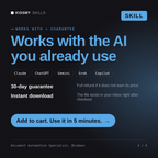 The Document Automation Specialist, Blodwen AI skill works with Claude, ChatGPT, Gemini and any AI chat, 30-day money-back guarantee