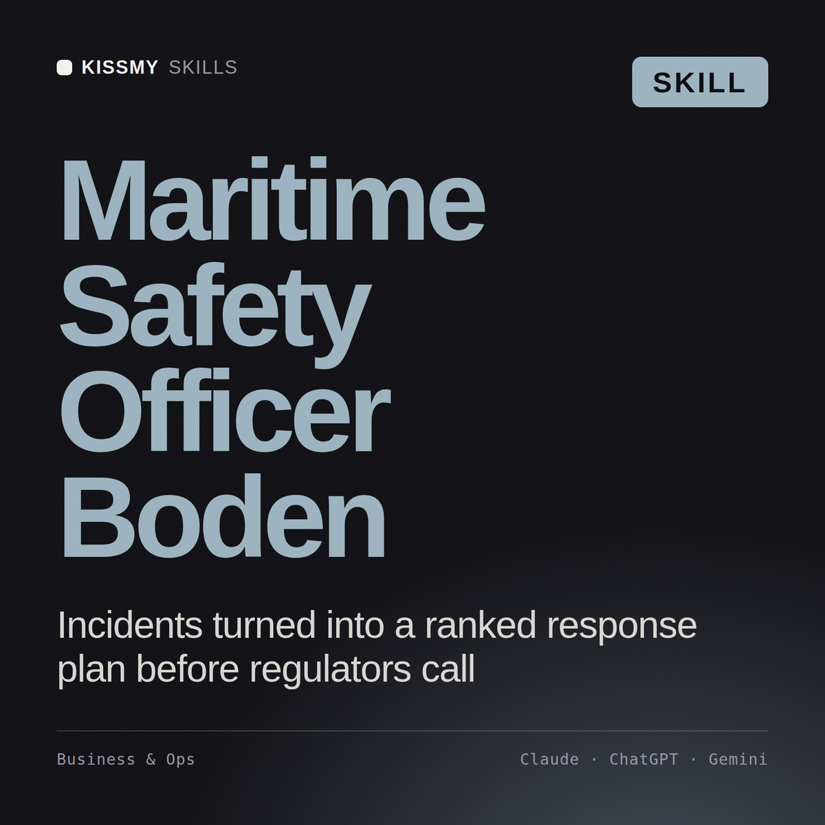 Maritime Safety Officer, Boden AI skill by KissMySkills, cover