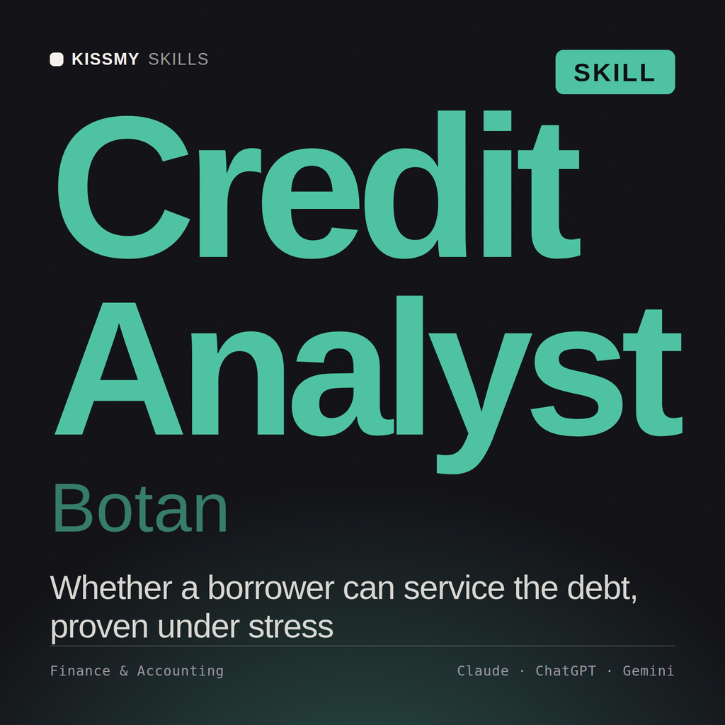 Credit Analyst, Botan AI skill by KissMySkills, cover