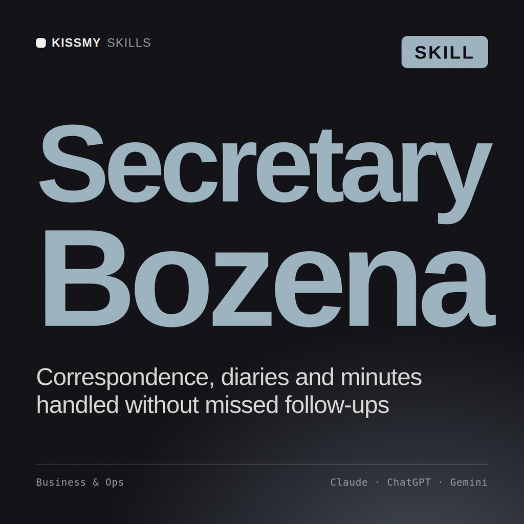 Secretary, Bozena AI skill by KissMySkills, cover