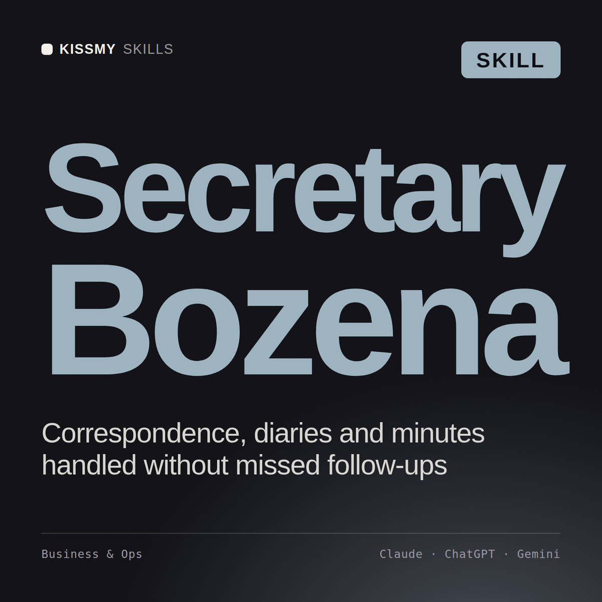 Secretary, Bozena AI skill by KissMySkills, cover