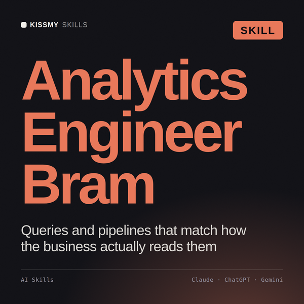 Analytics Engineer, Bram AI skill by KissMySkills, cover