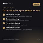 What's inside the E-Discovery Specialist, Brandric AI skill: Structured output, Clear reasoning, Consistent format, Ready to hand off