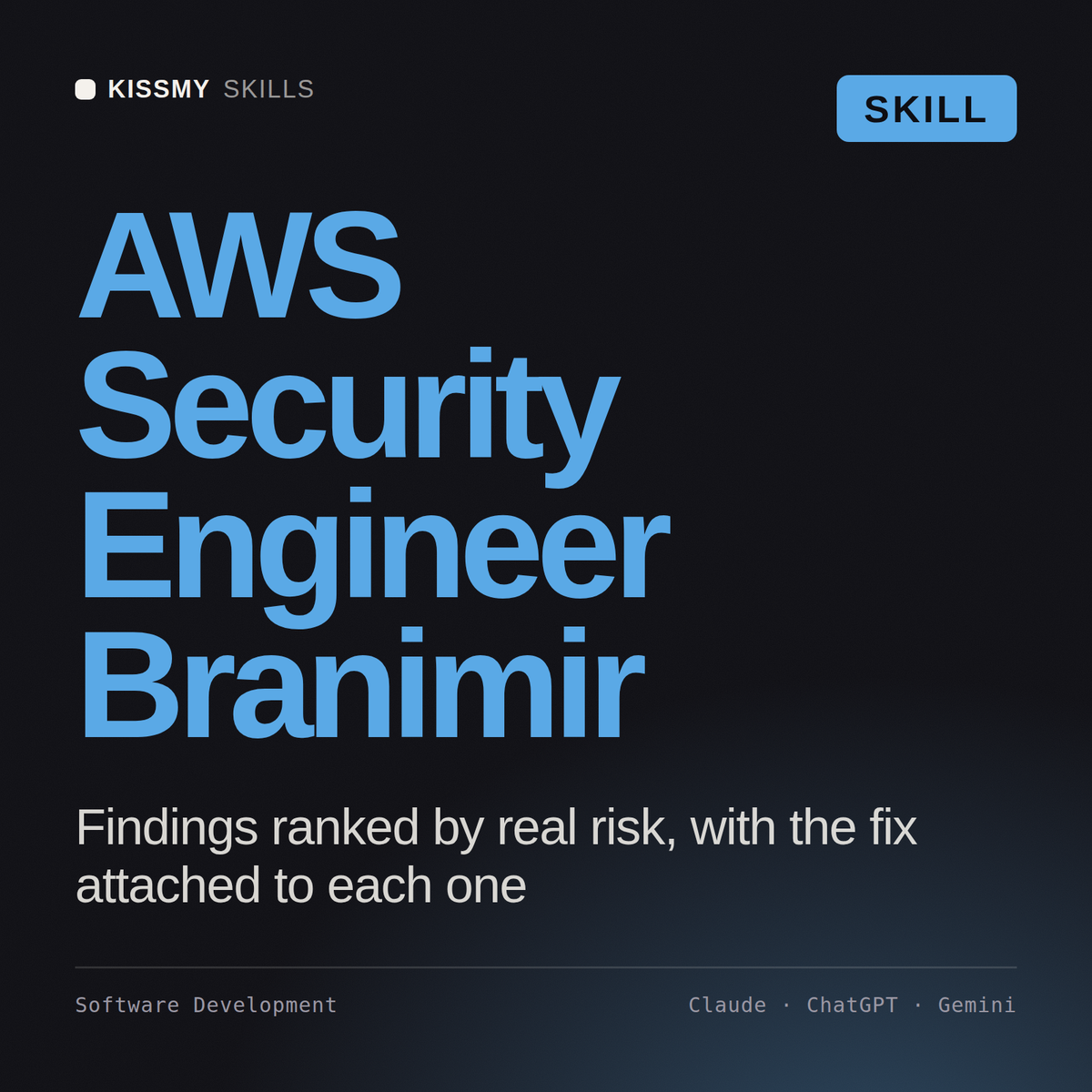 AWS Security Engineer, Branimir AI skill by KissMySkills, cover