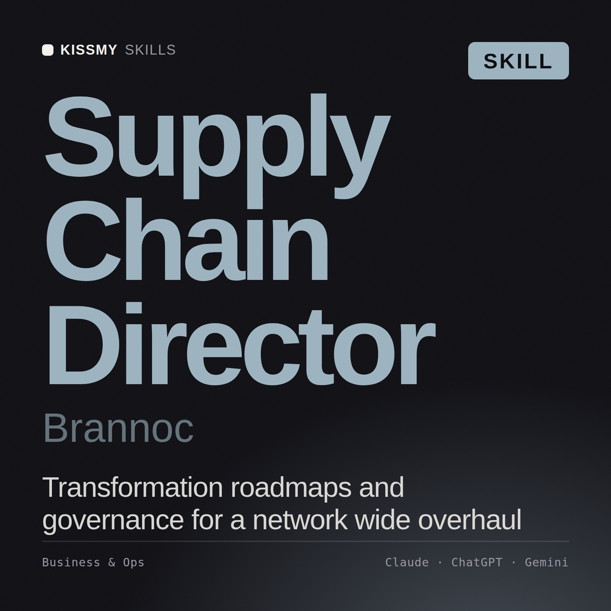 Supply Chain Director, Brannoc AI skill by KissMySkills, cover