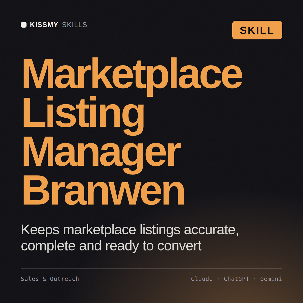 Marketplace Listing Manager, Branwen AI skill by KissMySkills, cover