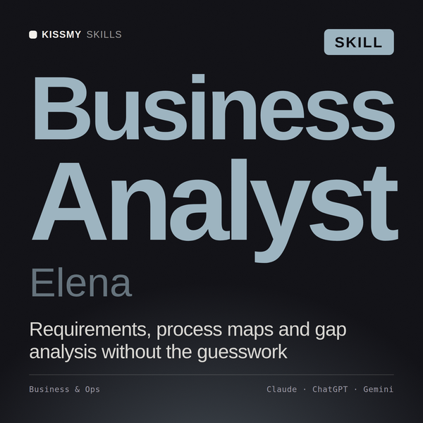 Business Analyst, Elena AI skill by KissMySkills, cover